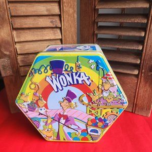 Willy Wonka Embossed Limited Edition Hexagonal Gift Tin Nerds Runts Laffy Taffy